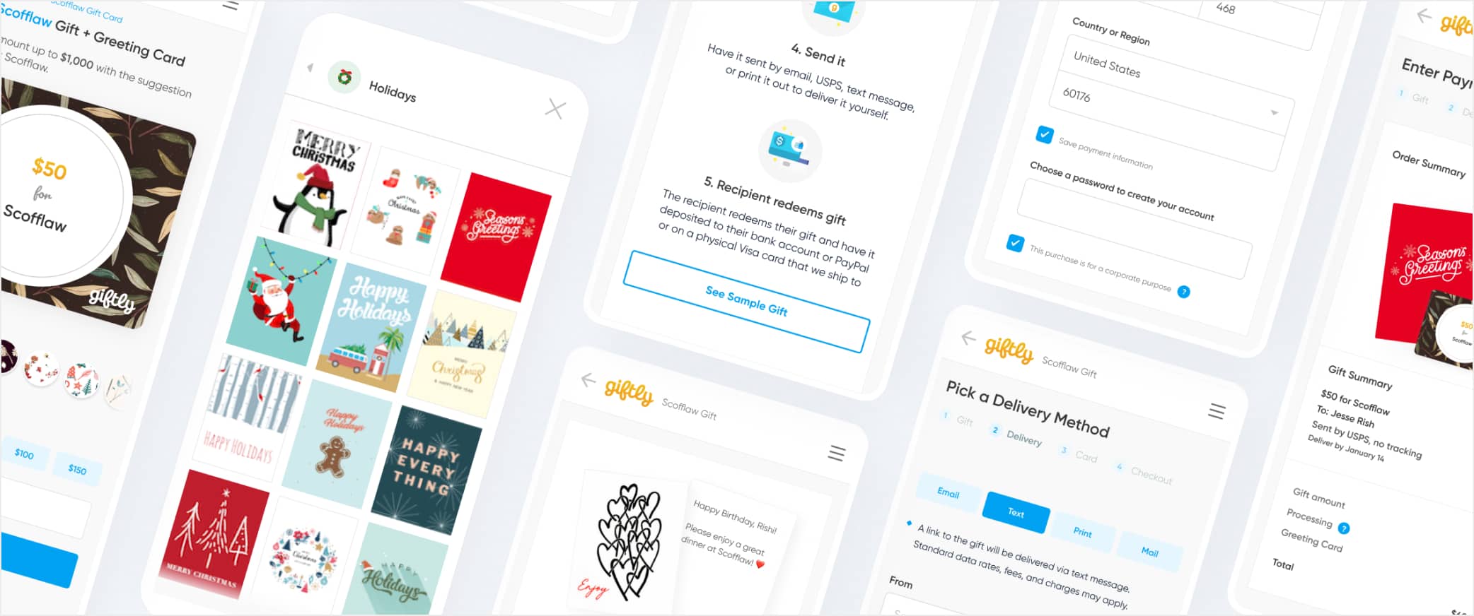 Giftly mobile experience